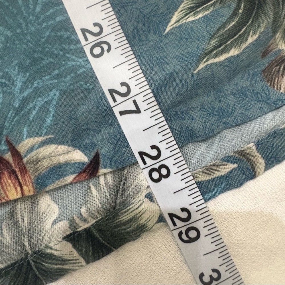 Vintage Rayon Hawaiian Shirt Mens XXL Teal Tropical Aloha Camp Collar - Picture 7 of 8